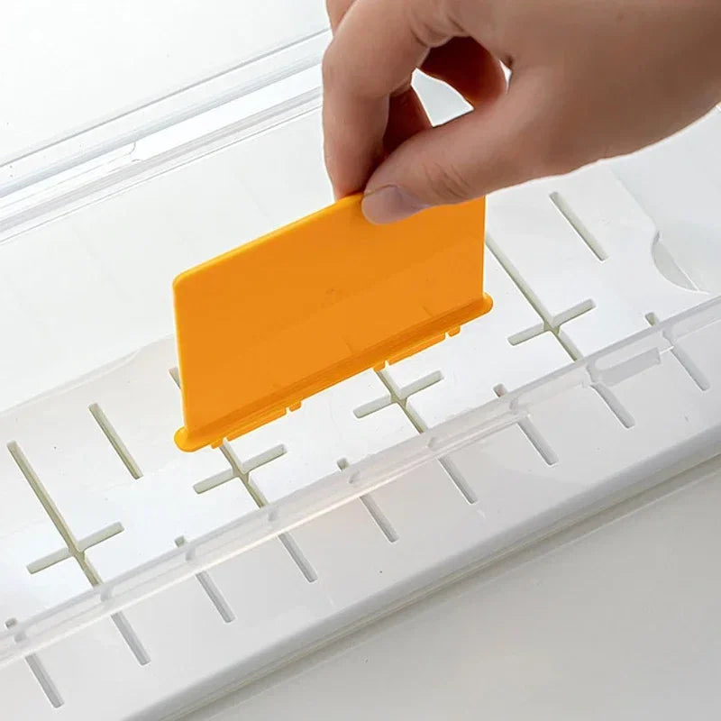 boîte rangement transparente cartes jeu séparateurs ajustables moderne minimaliste empilable orange