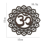 plaque murale bois motif géométrique marron artisanal moderne décoration chambre maison yoga spiritualité