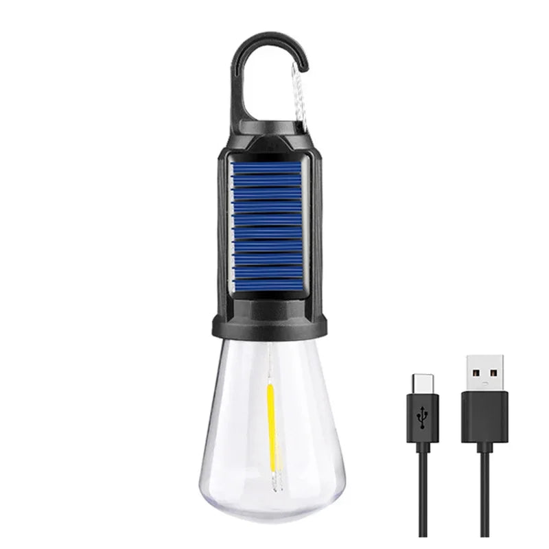 lampe solaire portable rechargeable usb noir bleu transparent moderne