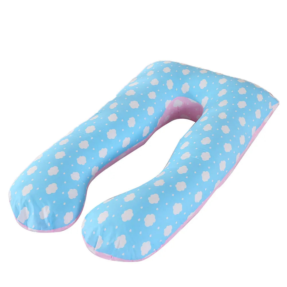 housse coussin maternité coton nuages lune étoiles rose bleuclair gris