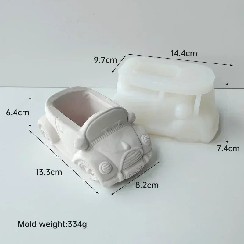cache plantes forme voiture camion train blanc rose vert vintage rétro