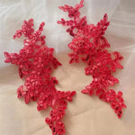 appliques decoratives brodees sequins floral violet blanc or rose bleu vert rouge noir