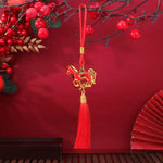 décoration murale pendentif artisanal chevaux franges rouge bleu vert violet rose doré festive