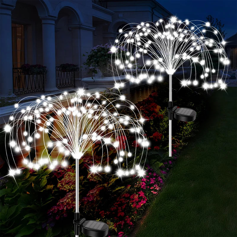 guirlande lumineuse solaire étoiles multicolores moderne extérieure ip65 led piquet blanc