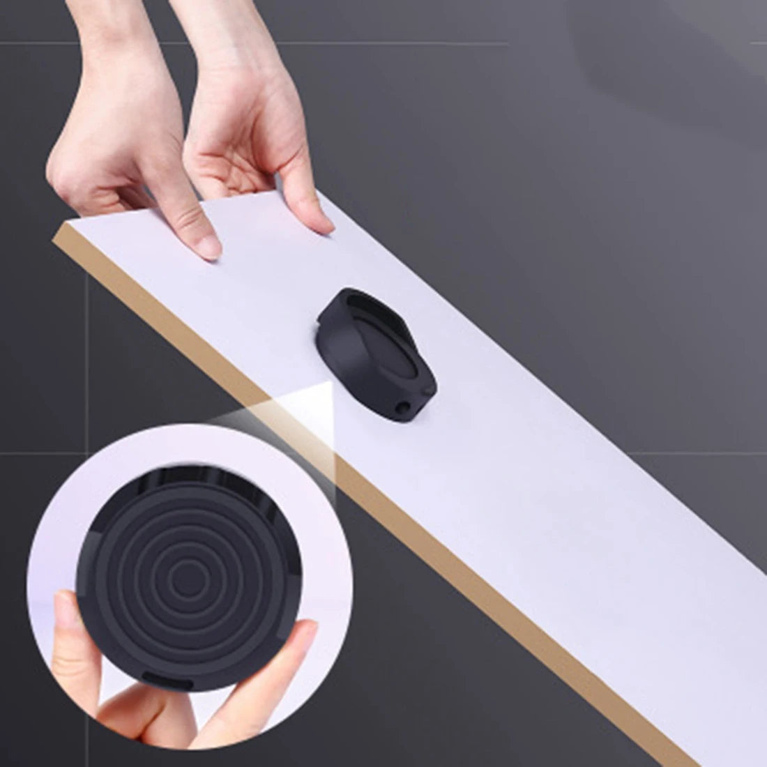 supports meubles anti vibration adhésifs noirs modernes meubles rond perforations pièces