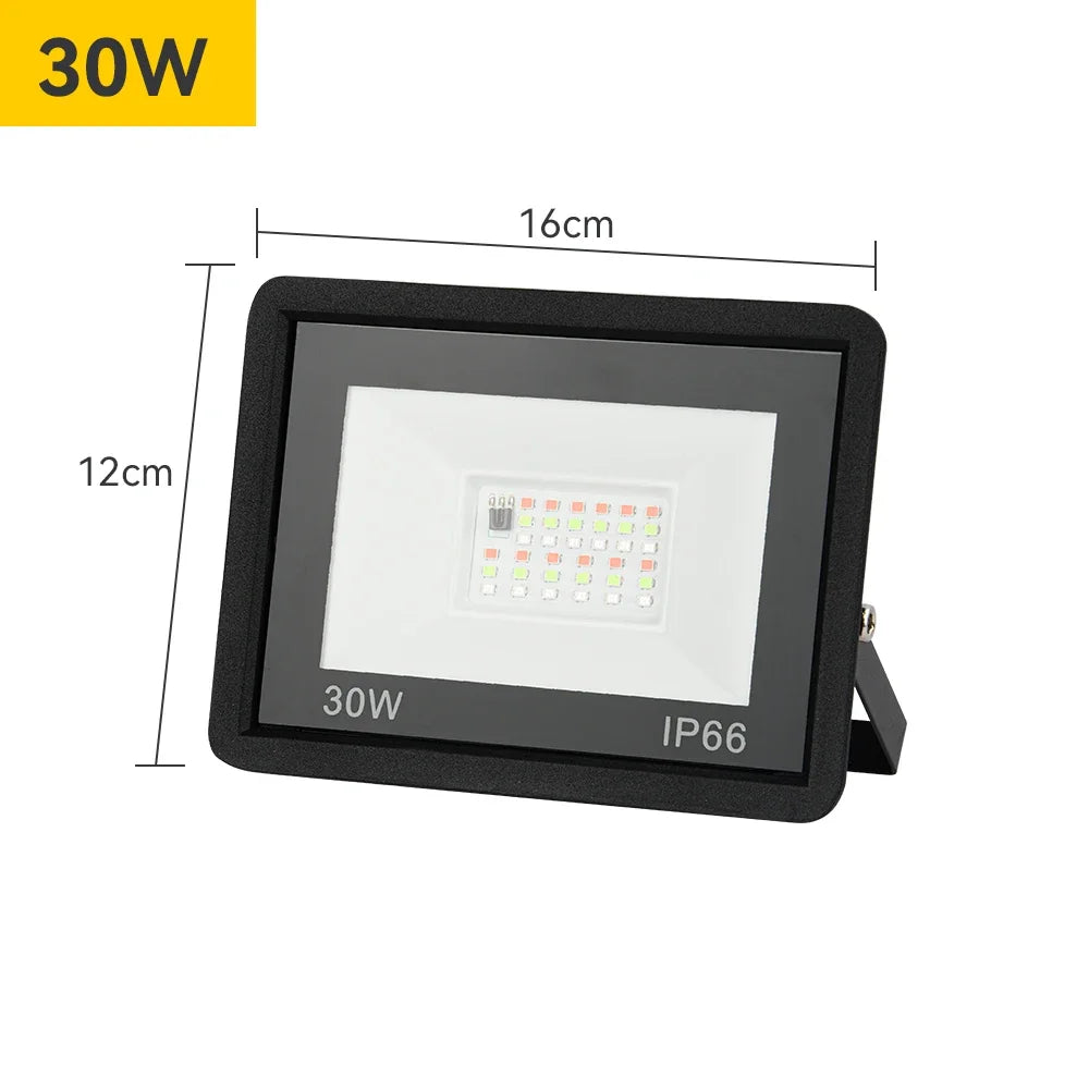 projecteur led rgb 220v ip66 étanche noir moderne bras articulé cordon long