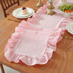 chinois table rectangulaire bleu clair rose vif blanc doux classique antidérapant coton polyester fêtes