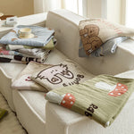 serviette bain coton dessin animé ours lapins séchage rapide moderne douce enfant toilettage grise