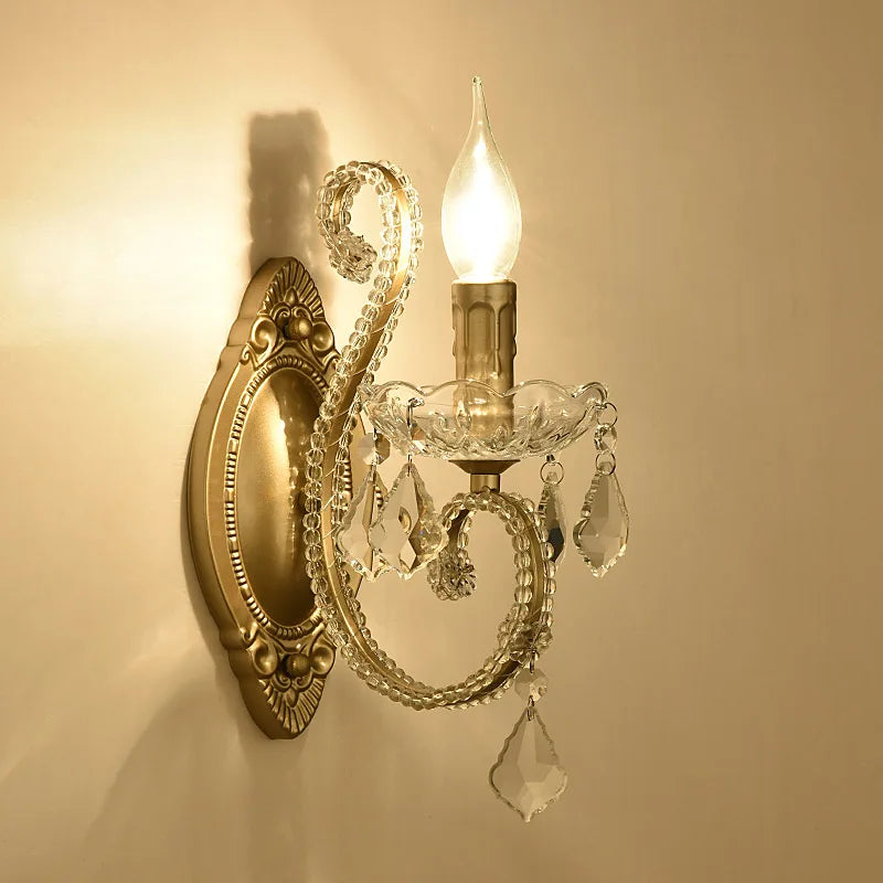 lustre doré cristal pendants élégant classique baroque suspension chambre salon