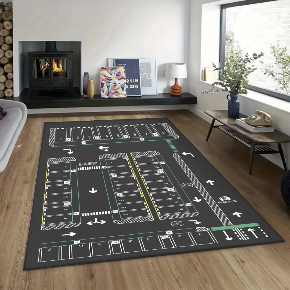 tapis moderne 3d abstrait motifs aéroport gris vert blanc bleu noir salon chambre extérieur