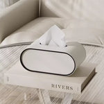 boîte mouchoirs simili cuir moderne blanc orange rangement pinceaux télécommande ciseaux ruban adhésif