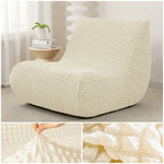Housse fauteuil moderne crème texture relief lavable 30x60x70cm