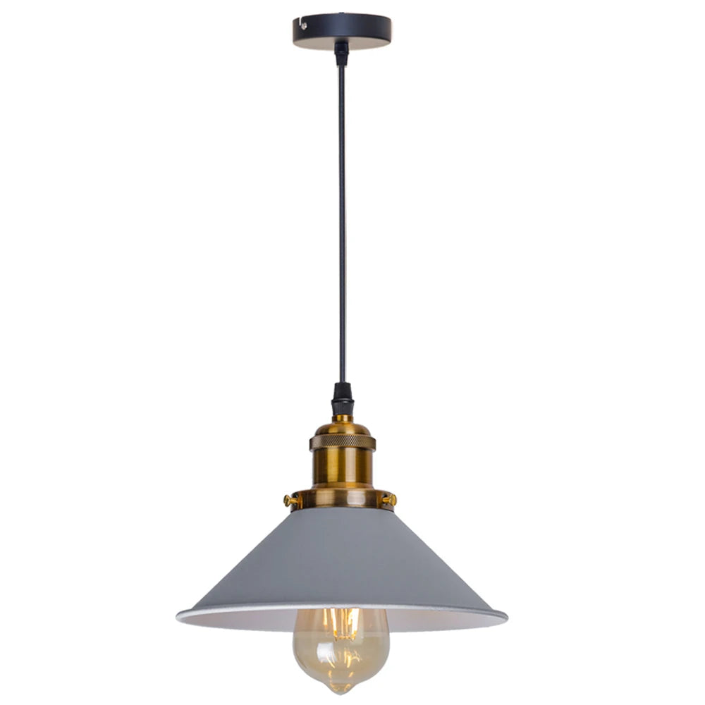 lampe suspendue industrielle conique noire dorée éclairage salon chambre éclairage intérieur E27 adaptable