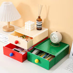boîte rangement tiroirs couleur rouge verte blanche moderne minimaliste plastique poignées