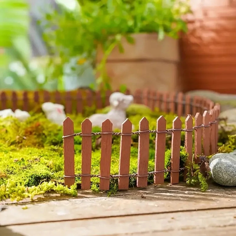 décoration miniature rustique clôture bois lapins agneaux succulentes pot mousse galetsextérieur jardin féerique