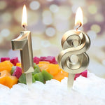 bougies chiffres dorées modernes anniversaire cire paraffine emballage