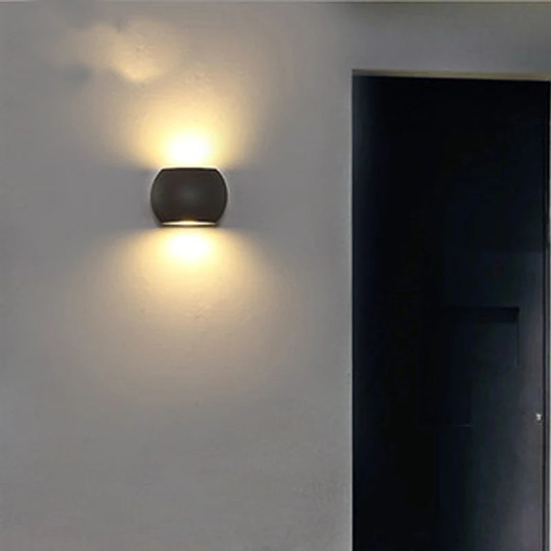 applique murale moderne lampe led étanche noir mat extérieure balcon jardin porte cour