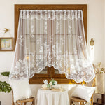 rideau blanc floral dentelle vintage fenêtre moderne maison polyester autocollant