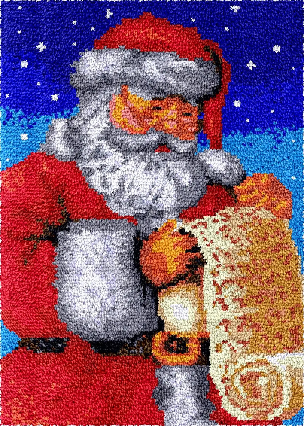 tapis pique nique père noël liste souhaits artisanal multicolore coeurs instructions couture pelotes laine