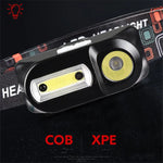 lampe frontale led moderne 1800lm noir blanc jaune carrés colorés adhésif rechargeable usb camping