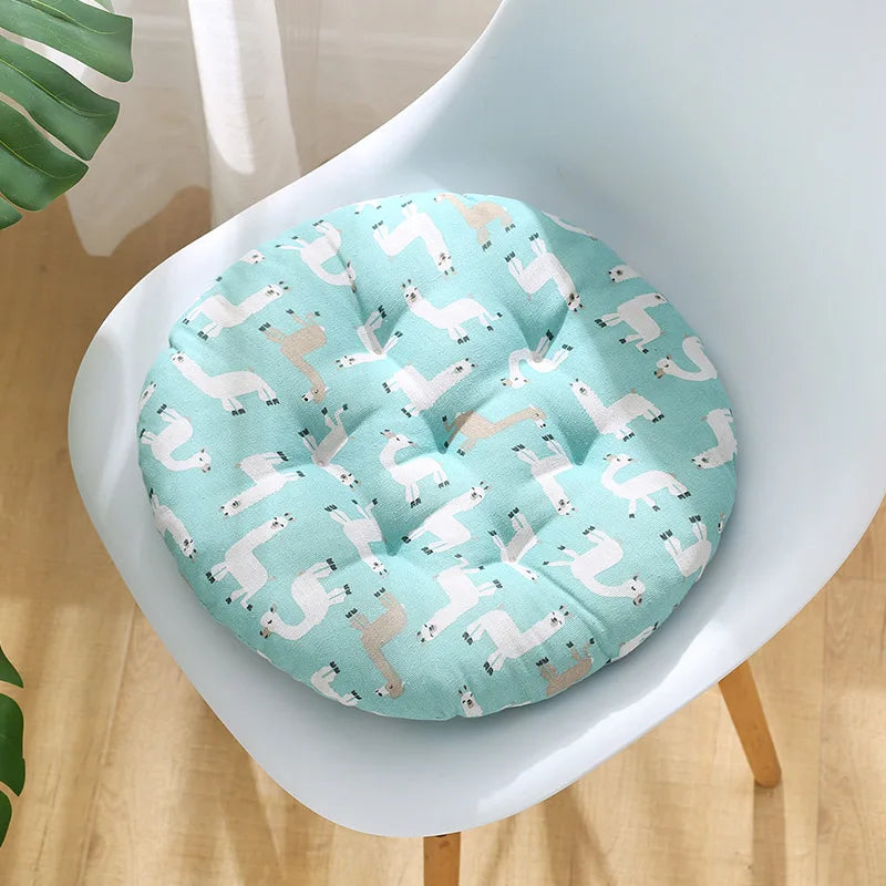 coussin chaise rond confortable mousse polyestère motif géométrique repas siège maison