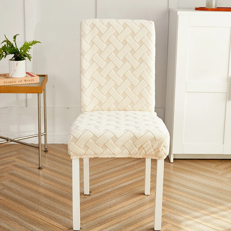 housse chaise moderne tissu géométrique gris élasthanne polyester mariage banquet