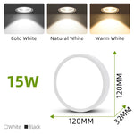 lampe led noir moderne adhésif 10w 15w 25w chambre cuisine surface toucher led aluminium