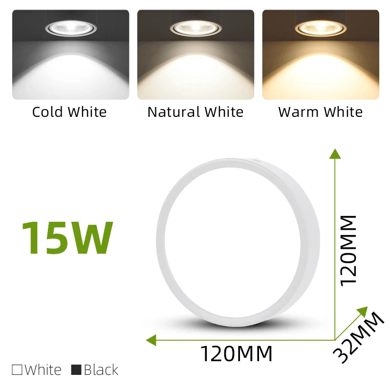 lampe led noir moderne adhésif 10w 15w 25w chambre cuisine surface toucher led aluminium