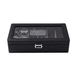 boîte rangement montres velours noir cadenas moderne 12 places storage watch box black velvet