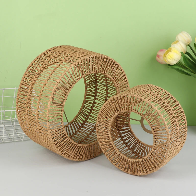 suspension lumineuse moderne tressée fibre naturelle opacité pince fixation naturel beige