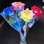 roses artificielles lumineuses bleu rose blanche modernes adhésives halloween anniversaire noël