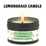 bougie parfumée citronnelle motif floral blanc vert clair contemporain coton boîte métallique patio jardin