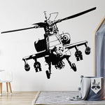 Sticker mural militaire hélicoptère soldat chambre garçon