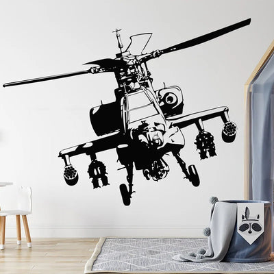 Sticker mural militaire hélicoptère soldat chambre garçon