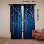 rideau moderne étoiles blanches brillantes bleu foncé opacité 100% polyester 75x166cm 105x230cm 130x210cm