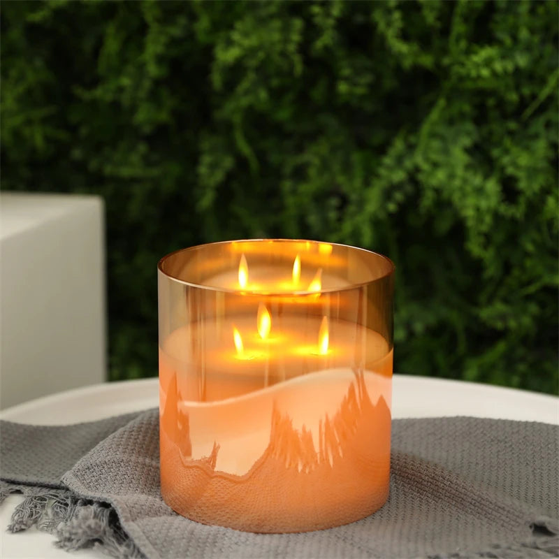 bougies led sans flamme blanc jaune doré modernes élégantes décoration intérieure halloween noël