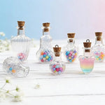 mini vases verre transparents rayures classiques bouchons colorées deco diy salon poupée accessoire artisanat