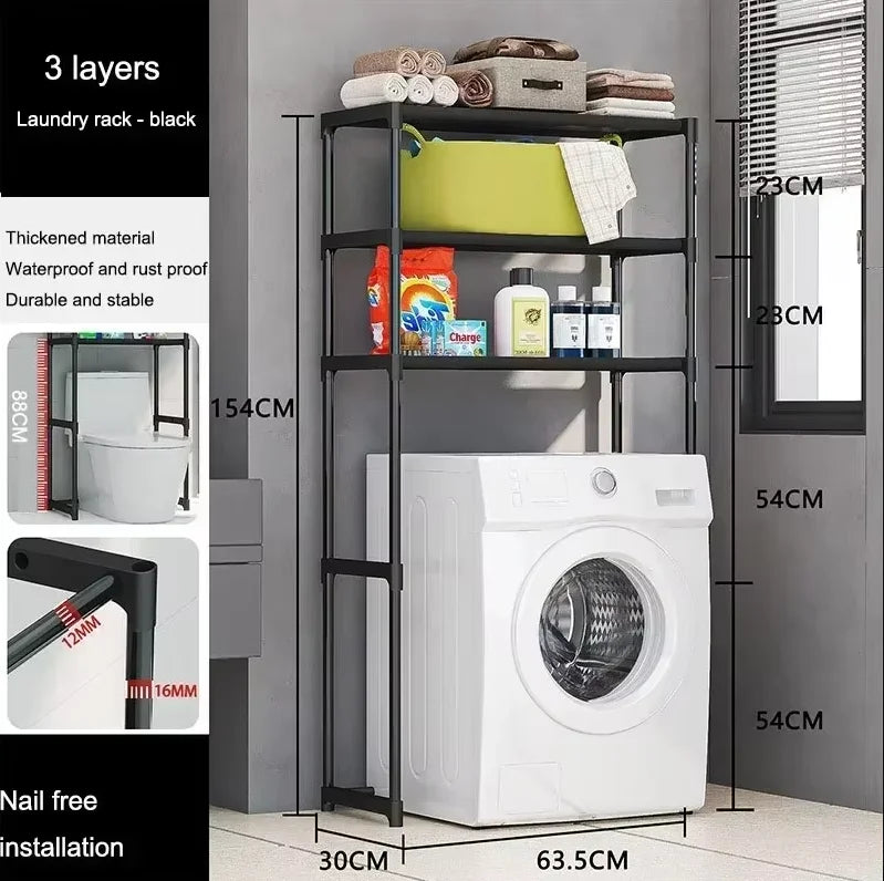 étagère rangement multi couches moderne blanc noir grande capacité salle bain.storage rack multi layer