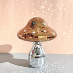 décoration moderne boule champignon rouge or argent mosaïque petite miroir disco salon chambre