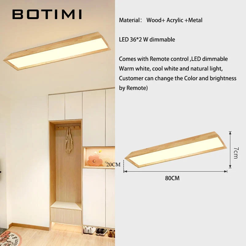 lampe led moderne bois naturel éclairage quotidien 15 30 mètres carrés télécommande intensity variable