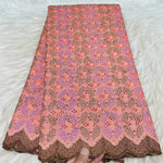 tissu brodé coton blanc doré noir vert bleu rose marron motif géométrique résistance déchirure