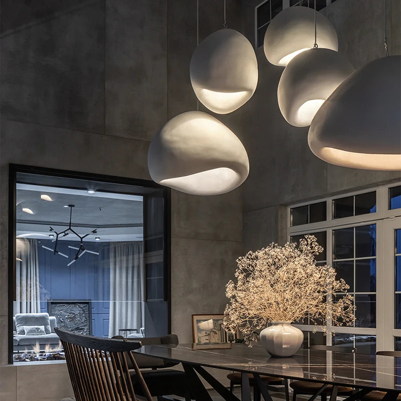 suspension lumineuse moderne blanc texturé opaque salon étude 30cm 40cm 50cm 60cm