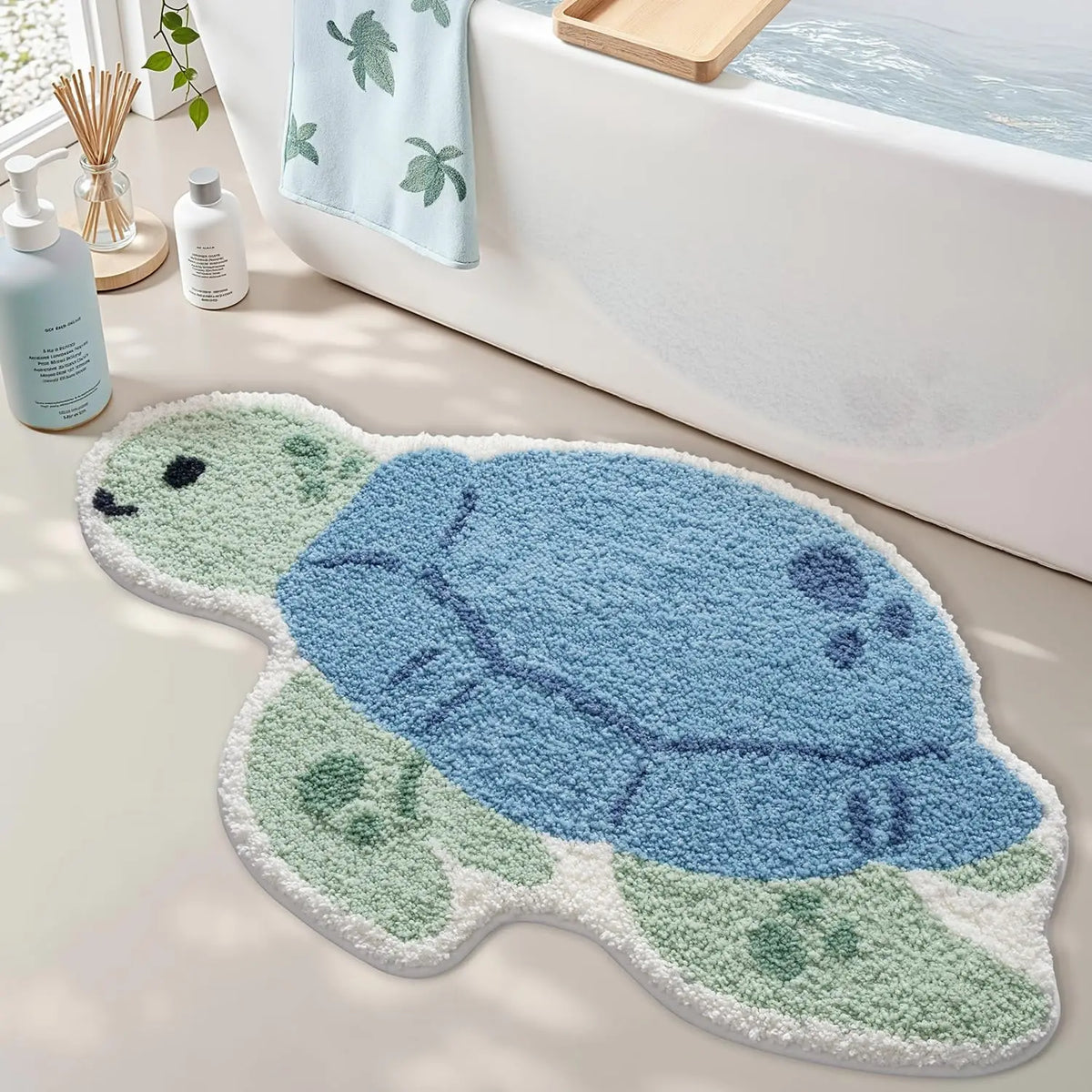 tapis bain dessin animé animal motif polyester antidérapant résistant décoloration machine lavableintérieurextérieursoft