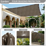 toile protection solaire marron clair tissée moderne clips métalliques cordelette 100x200cm 200x300cm 200x400cm 300x400cm
