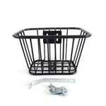 panier vélo noir maille métallique clips fixation moderne durable réglable arrière facile