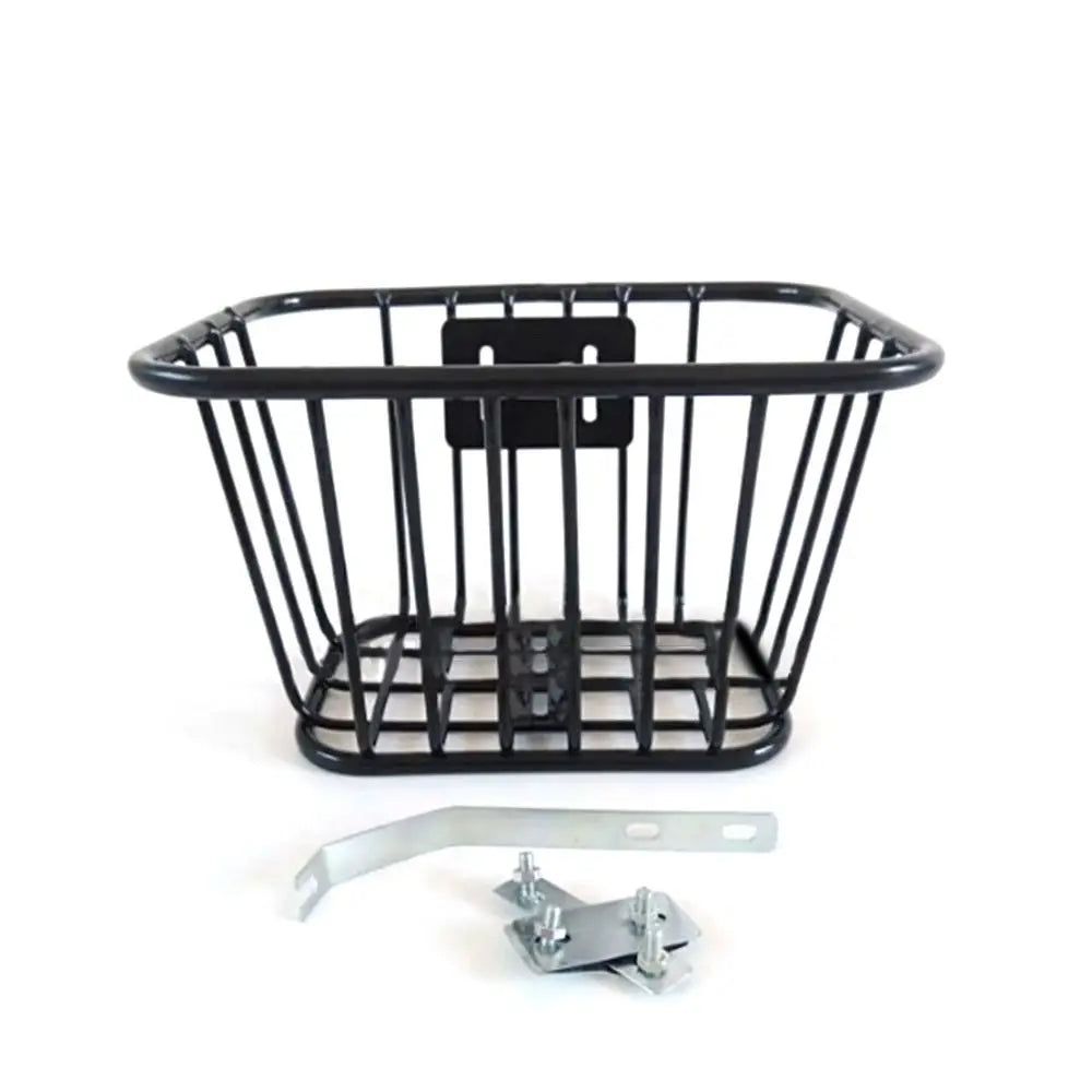 panier vélo noir maille métallique clips fixation moderne durable réglable arrière facile