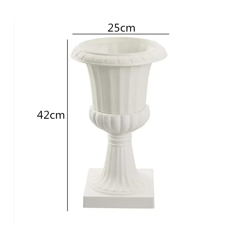 cache pot blanc classique opacité plastique intérieur extérieur balcon jardin table