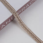 ruban décoratif polyester tressé motifs géométriques vert foncé beige rose bleu gris classique