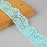 ruban dentelle polyester 4cm large rose clair bleu rouge violet noir mariage décoration diy