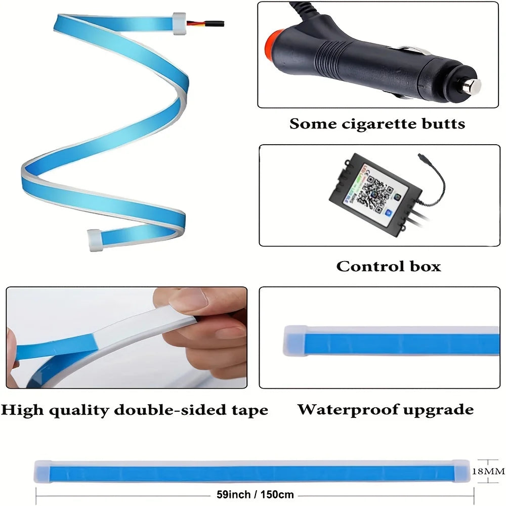 Détail de la bande LED néon flexible avec télécommande